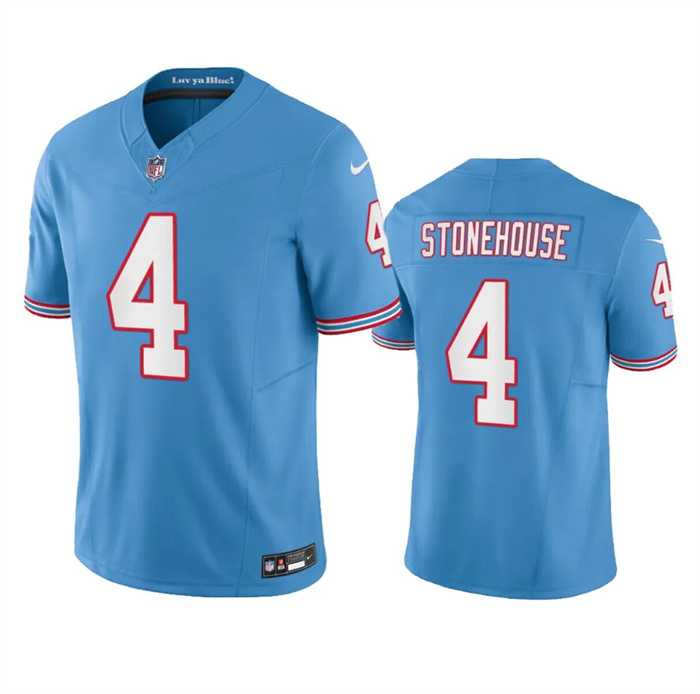 Men & Women & Youth Tennessee Titans #4 Ryan Stonehouse Light Blue 2023 F.U.S.E. Vapor Throwback Limited Jersey->->